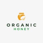creative and clever organic honey jar with leaf in negative space logo design inspiration